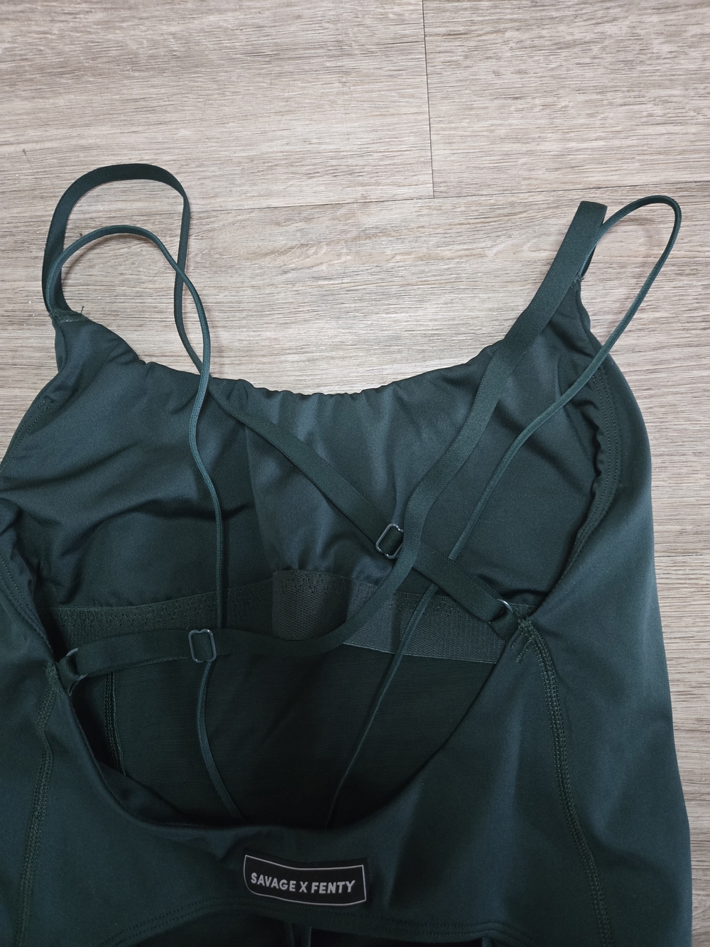 Savage X Fenty Dark Green Strappy Activewear Jumpsuit – Size Medium - Picture 4 of 4